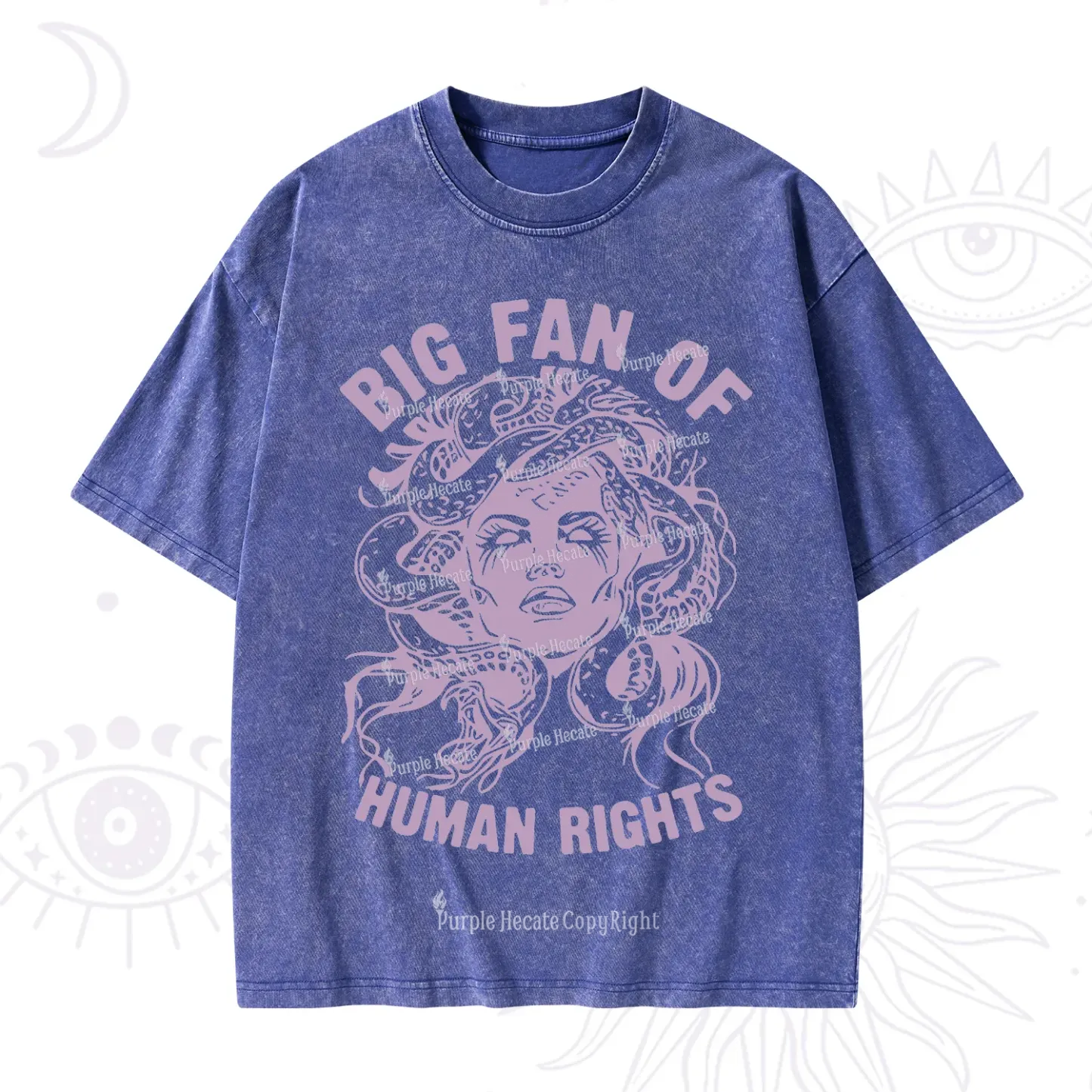 Purplehecate Big Fan of Human Rights Washed T-Shirt