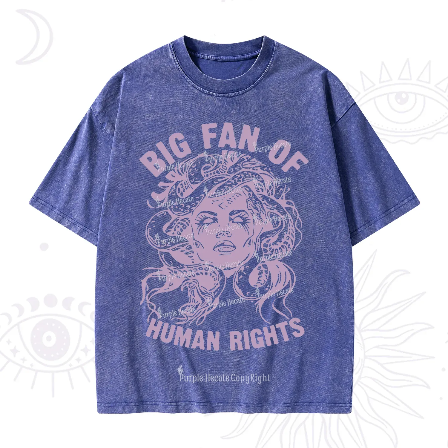 Purplehecate Big Fan of Human Rights Washed T-Shirt