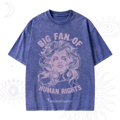 Purplehecate Big Fan of Human Rights Washed T-Shirt