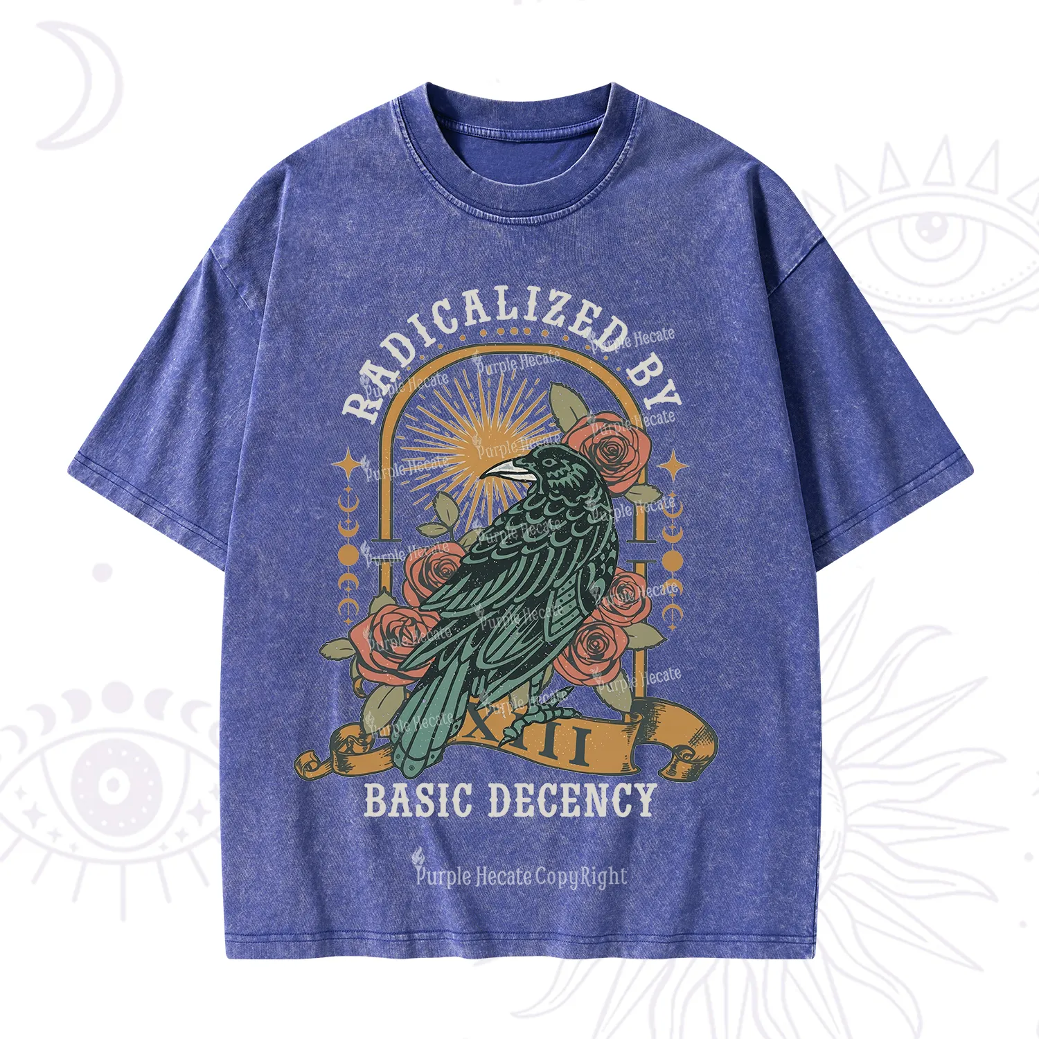 Purplehecate Radicalized By Basic Decency Washed T-Shirt