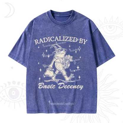 Purplehecate Radicalized By Basic Decency Washed T-Shirt