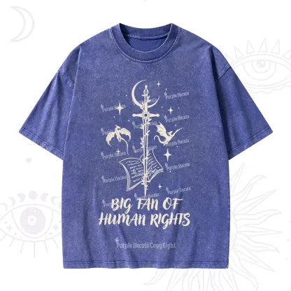 Purplehecate Big Fan Of Human Rights Washed T-Shirt
