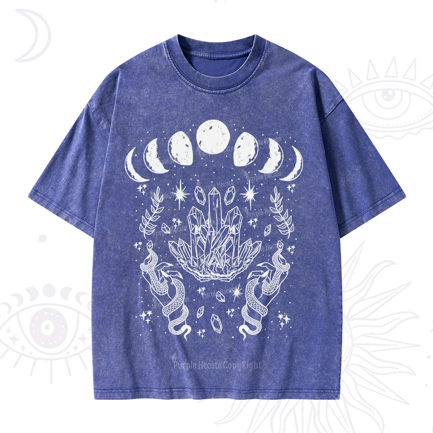 Purplehecate Serpents of the Moon Washed T-Shirt