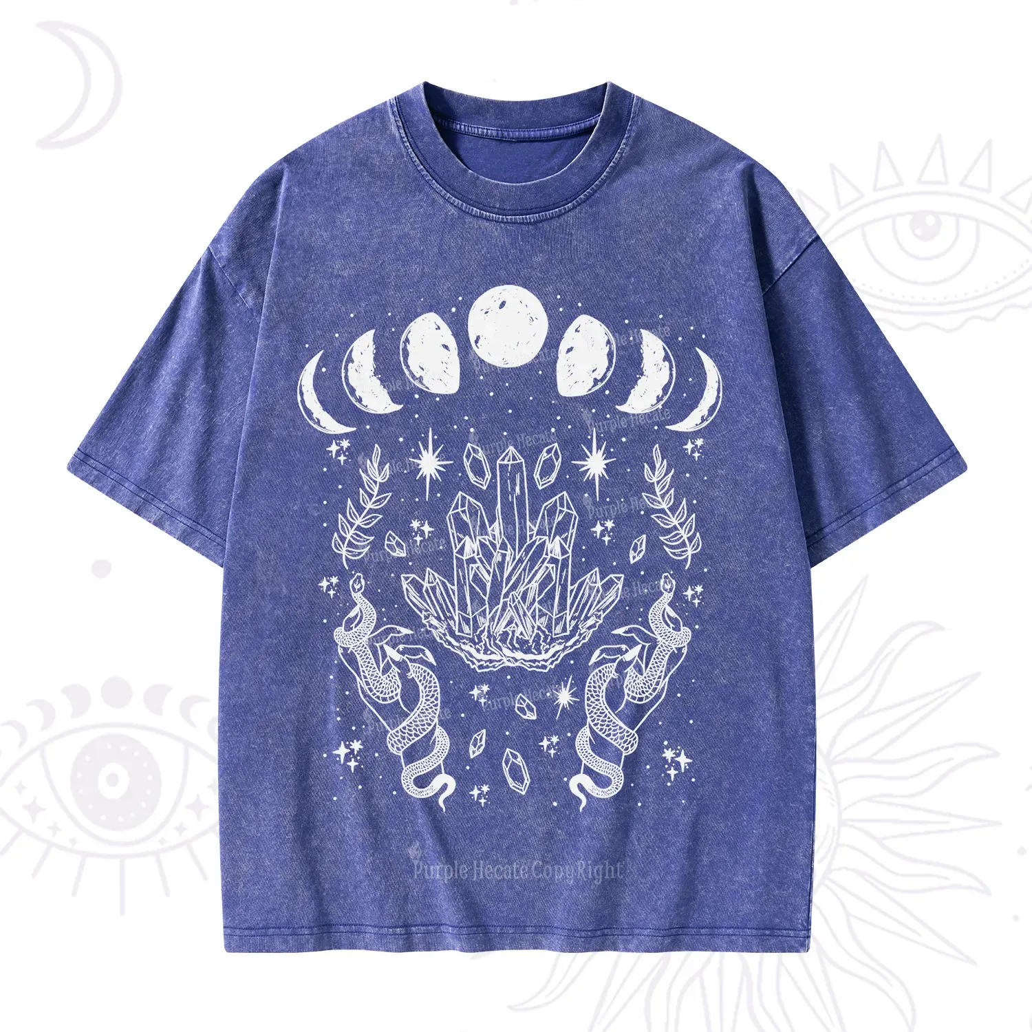 Purplehecate Serpents of the Moon Washed T-Shirt