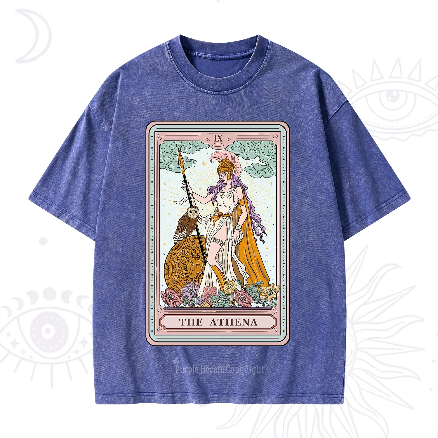 Purplehecate The Athena Tarot Washed T-Shirt