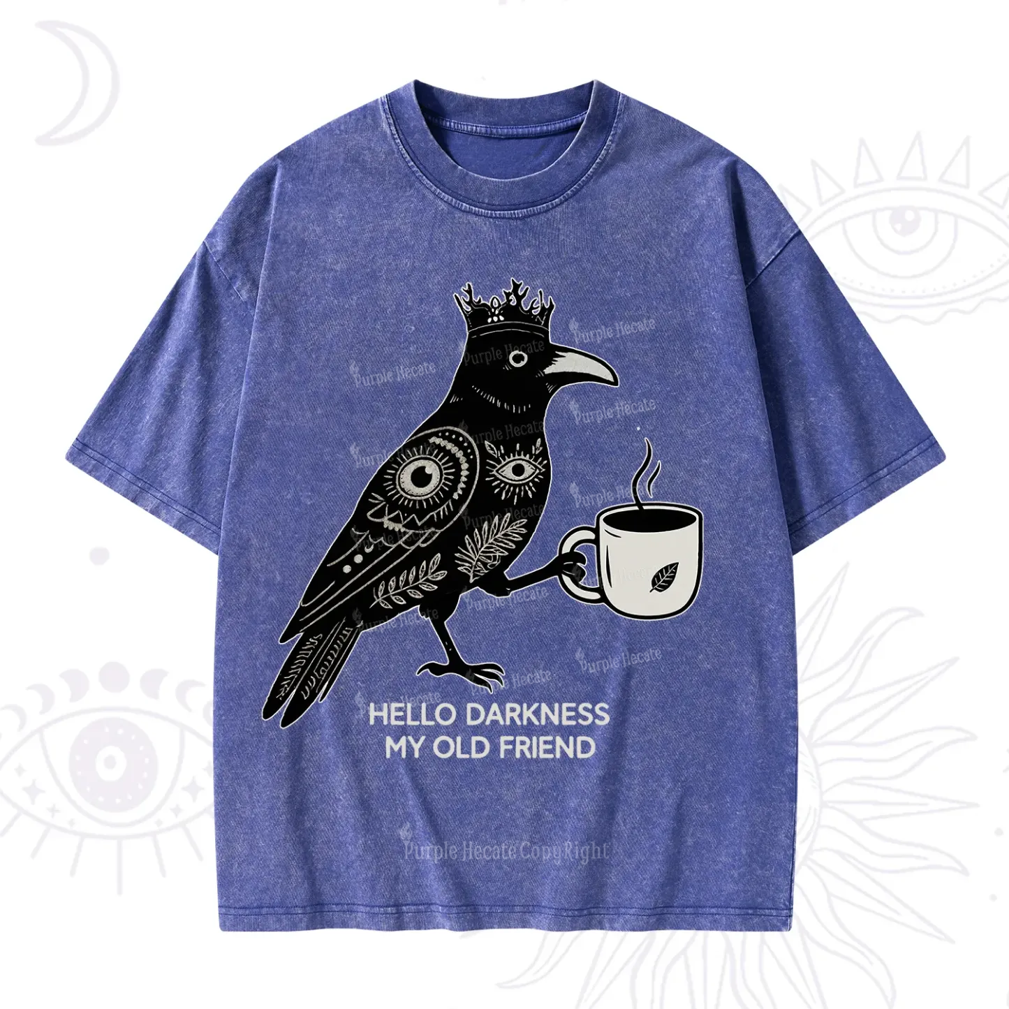 Purplehecate Hello Darkness My Old Friend Washed T-Shirt