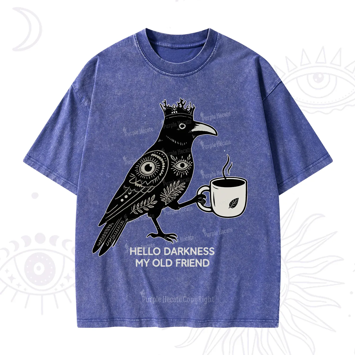 Purplehecate Hello Darkness My Old Friend Washed T-Shirt