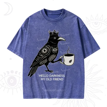 Purplehecate Hello Darkness My Old Friend Washed T-Shirt