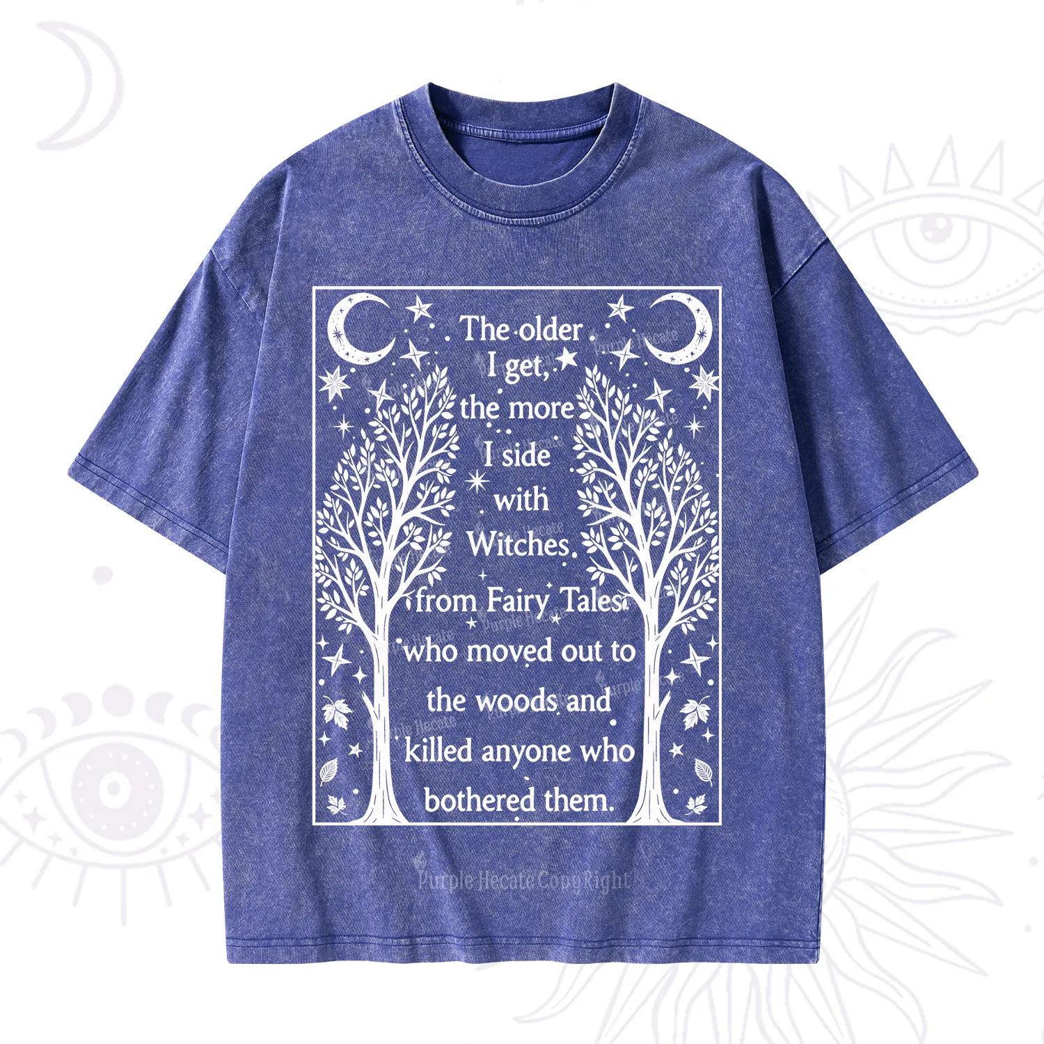 Purplehecate Side With Witches Washed T-Shirt