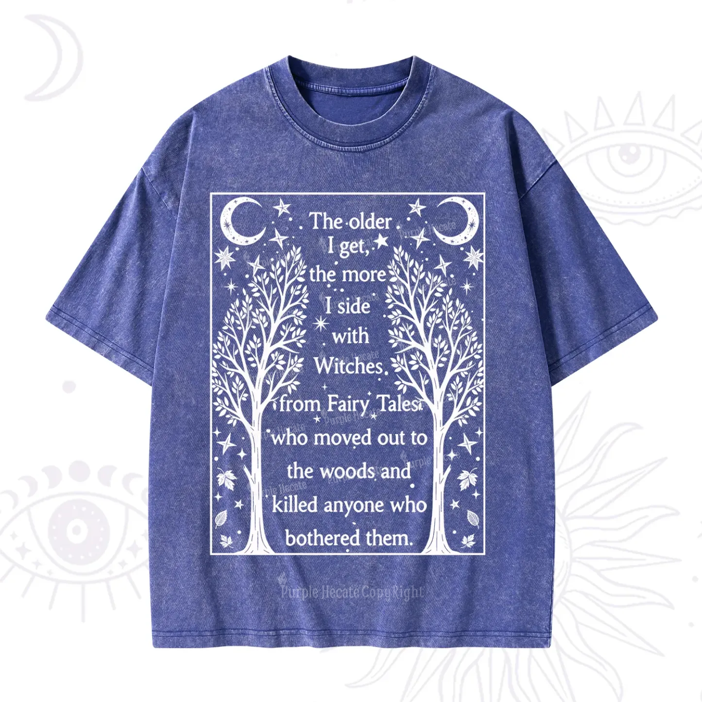 Purplehecate Side With Witches Washed T-Shirt