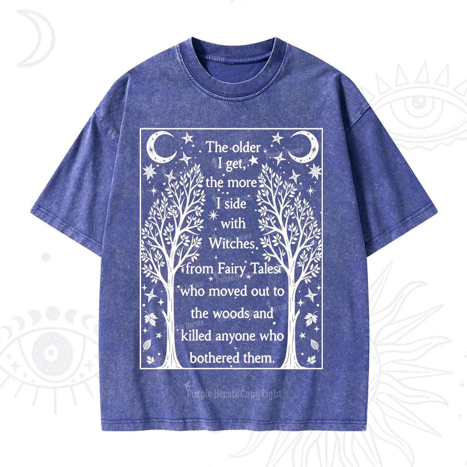 Purplehecate Side With Witches Washed T-Shirt