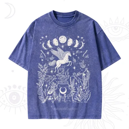 Purplehecate Celestial Pegasus Washed T-Shirt