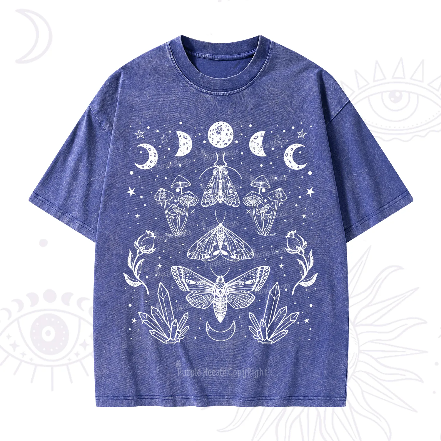 Purplehecate Mystical Moth Washed T-Shirt