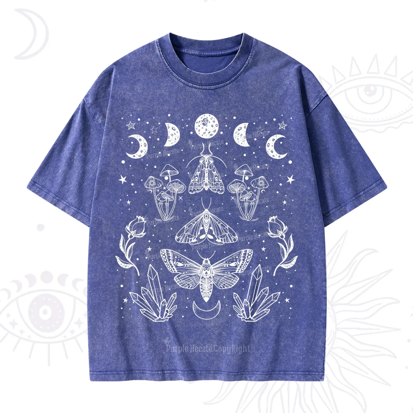 Purplehecate Mystical Moth Washed T-Shirt