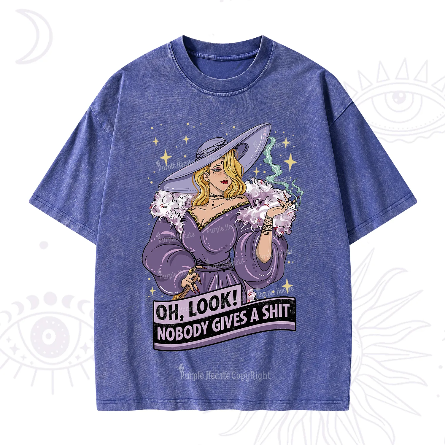 Purplehecate Oh Look Nobody Gives A Shit Washed T-Shirt