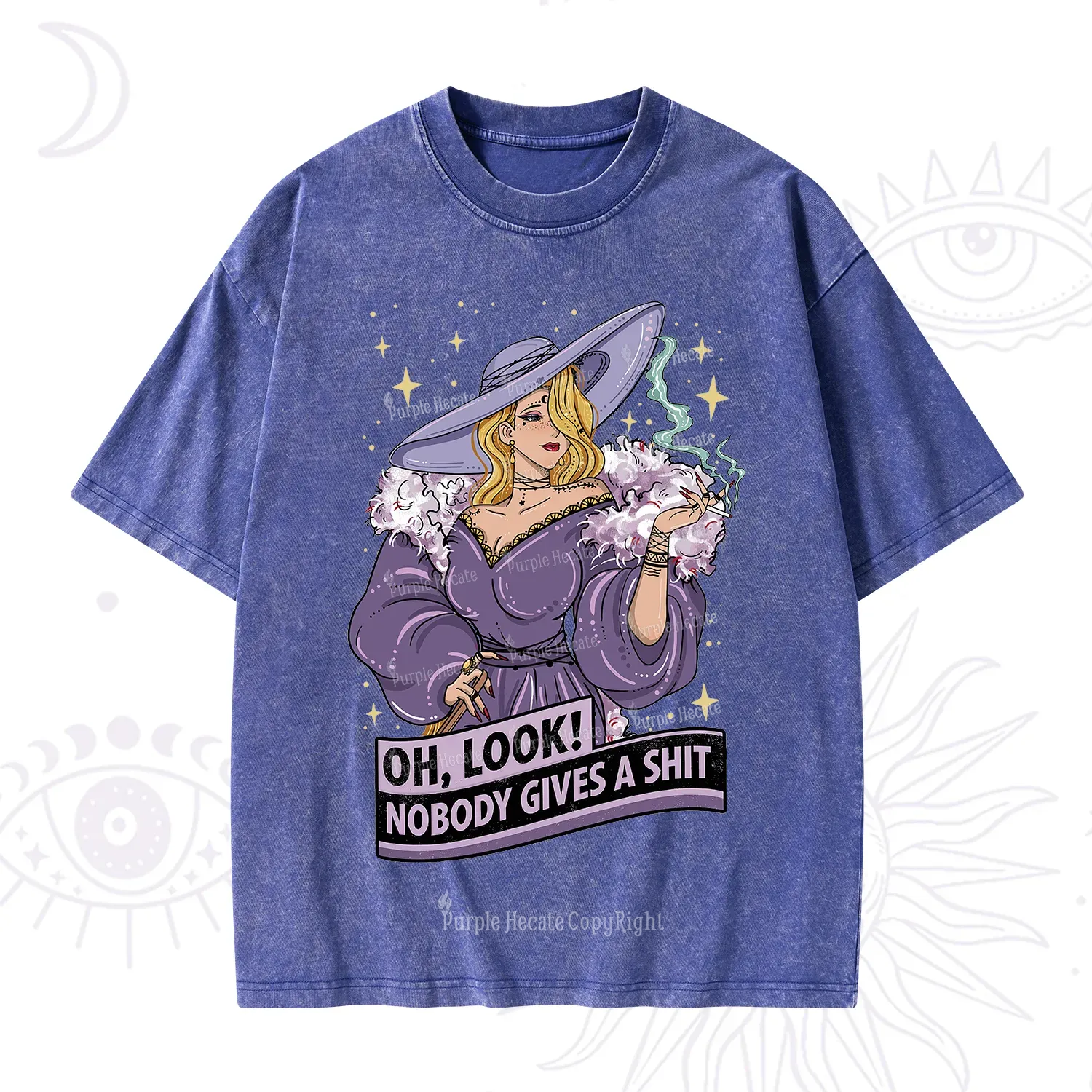 Purplehecate Oh Look Nobody Gives A Shit Washed T-Shirt