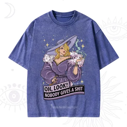 Purplehecate Oh Look Nobody Gives A Shit Washed T-Shirt