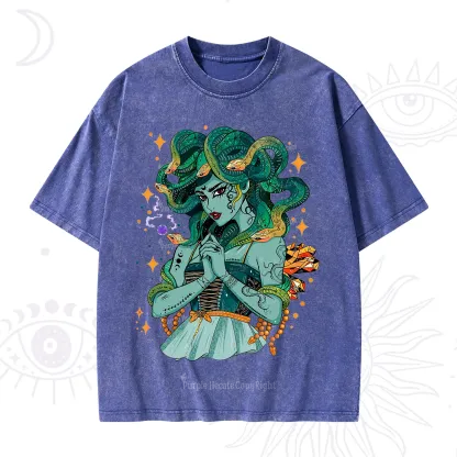 Purplehecate The Gorgon Medusa Washed T-Shirt