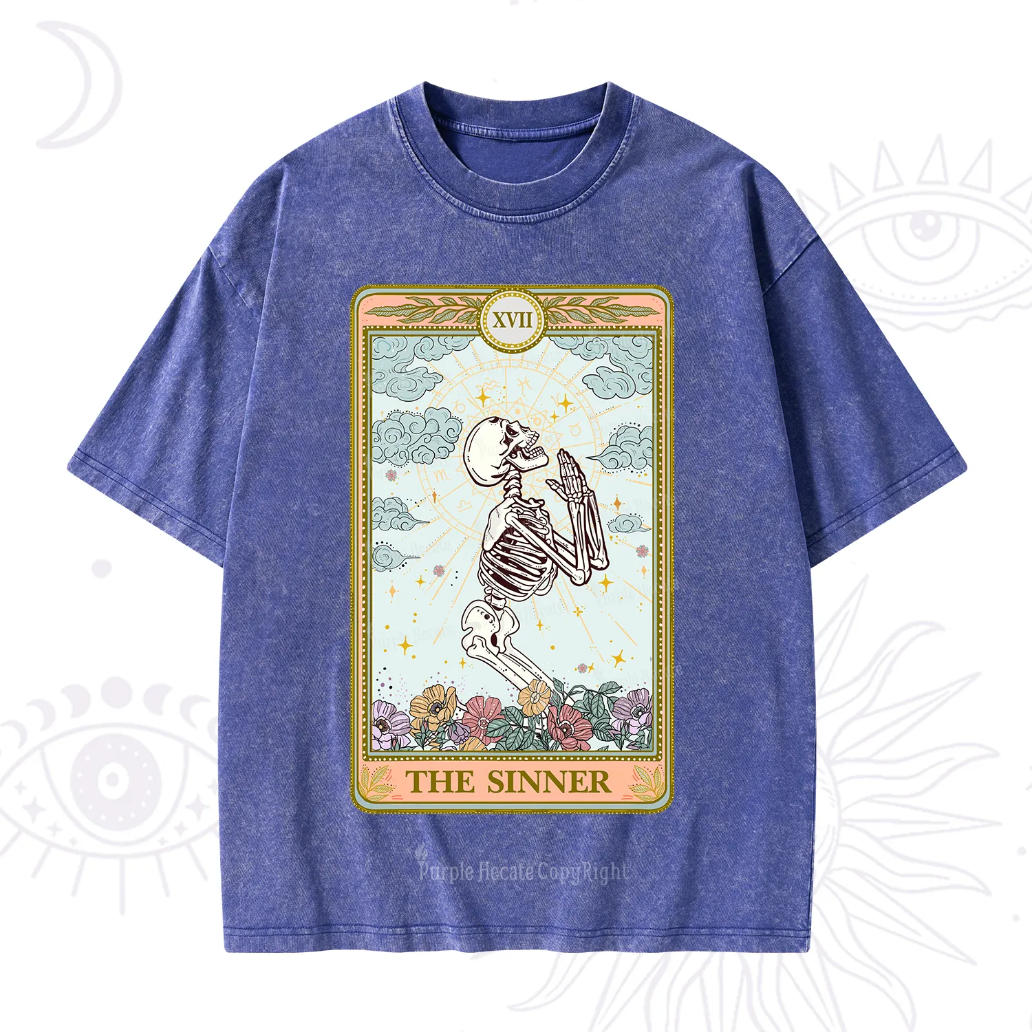 Purplehecate The Sinner Tarot Card Washed T-Shirt