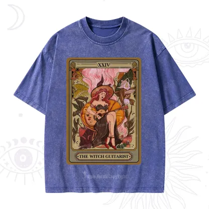 Purplehecate The Witch Guitarist Tarot Washed T-Shirt