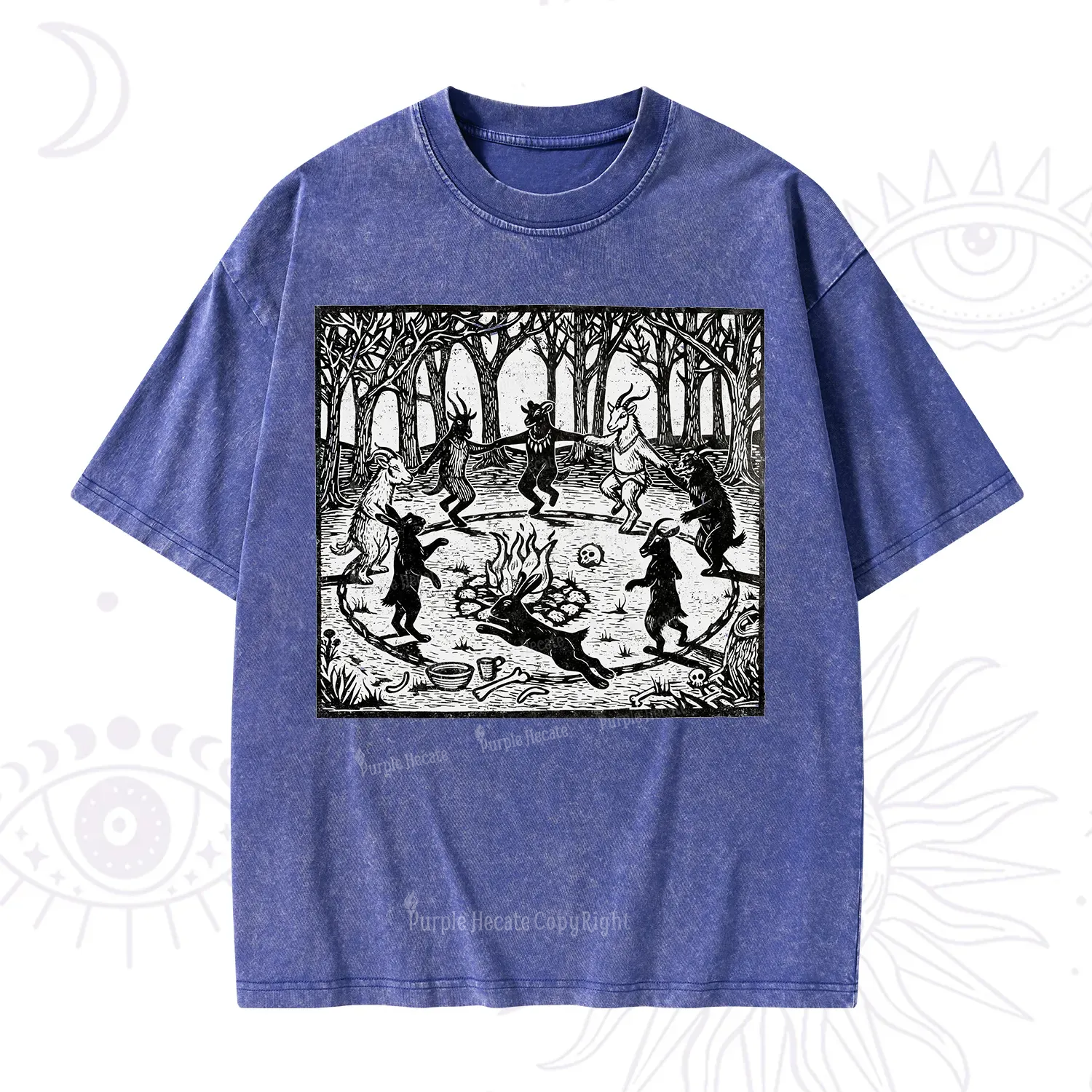 Purplehecate Woodland Rites of the Black Goat Washed T-Shirt