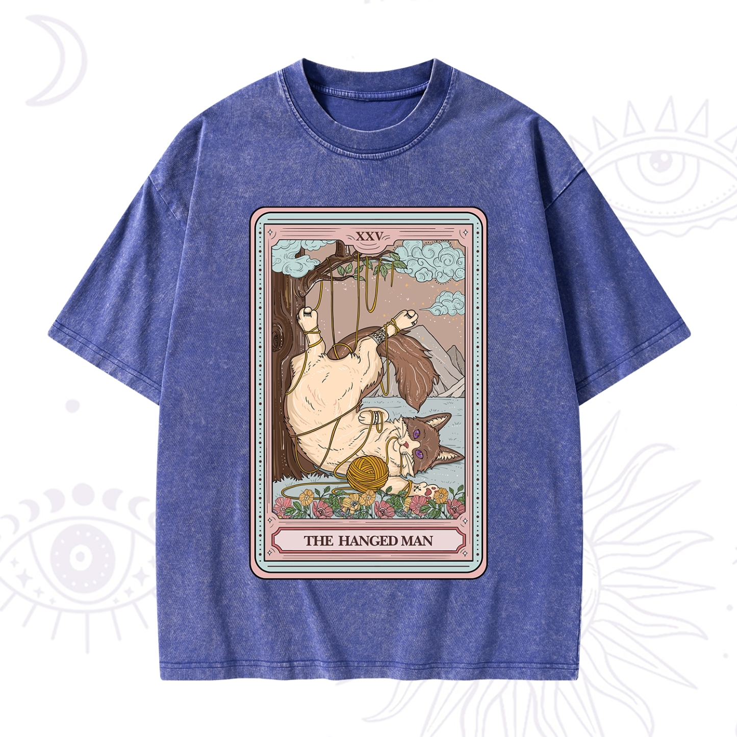 Purplehecate The Hanged Man Tarot Cat Washed T-Shirt