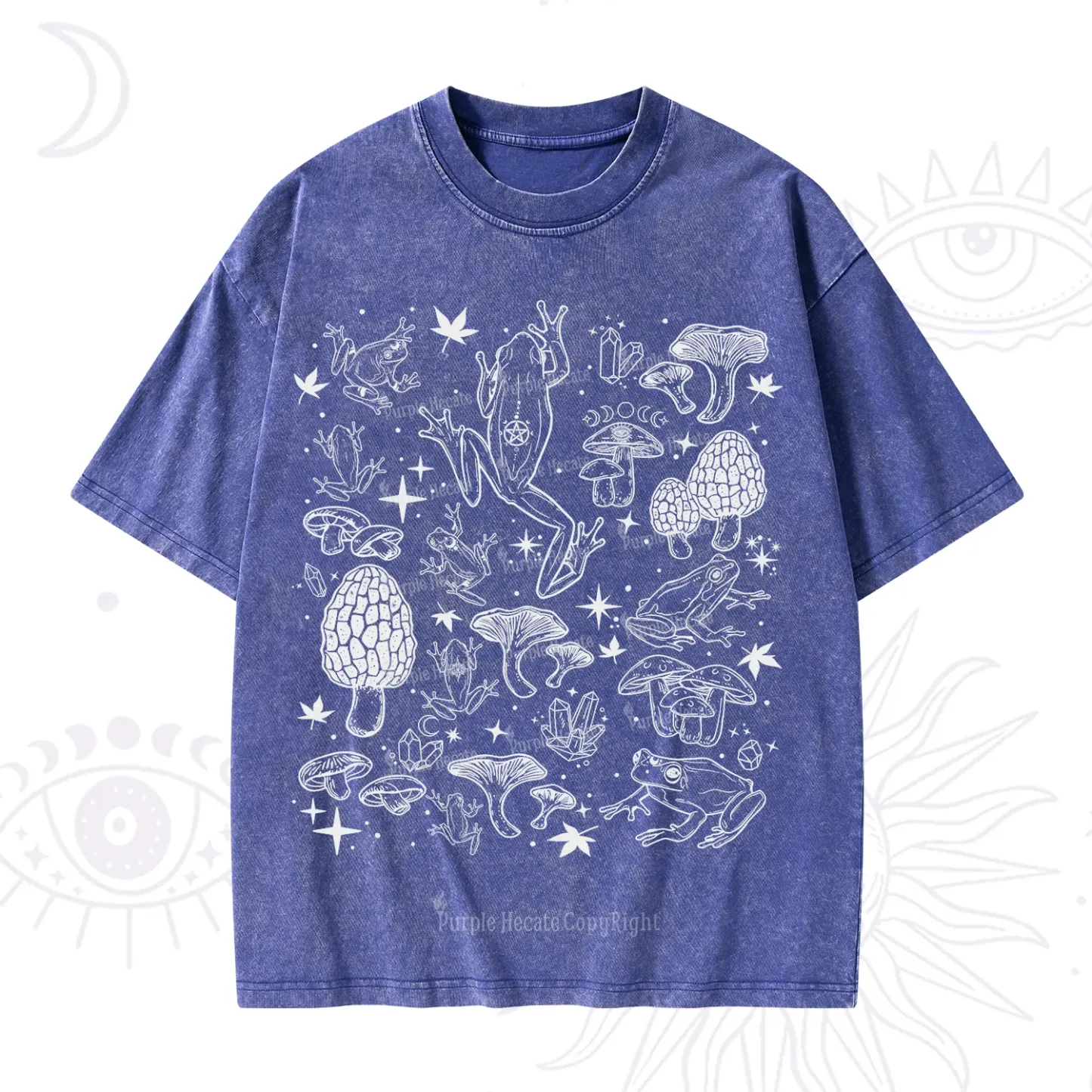 Purplehecate Frog and Mushroom Washed T-Shirt