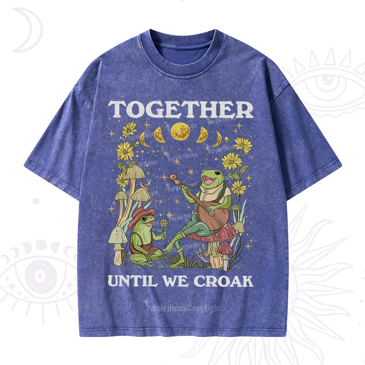 Purplehecate Together Until We Croak Frog Washed T-Shirt