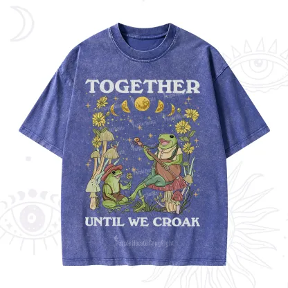 Purplehecate Together Until We Croak Frog Washed T-Shirt