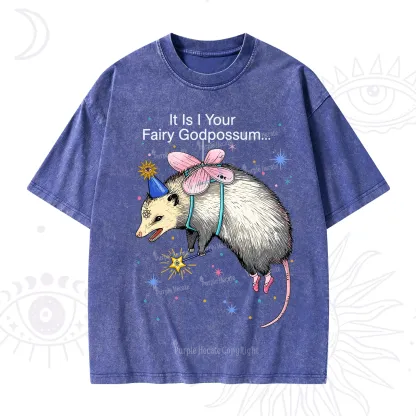 Purplehecate It Is I Your Fairy Godpossum Washed T-Shirt
