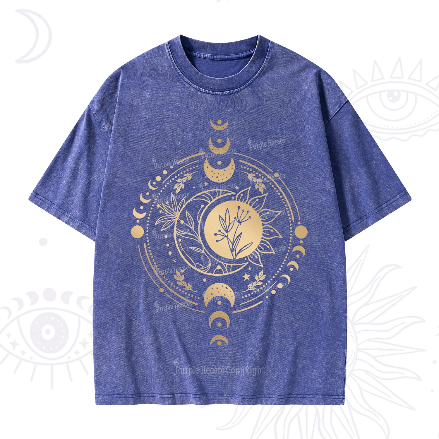 Purplehecate Mystic Moon And Sun Washed T-Shirt