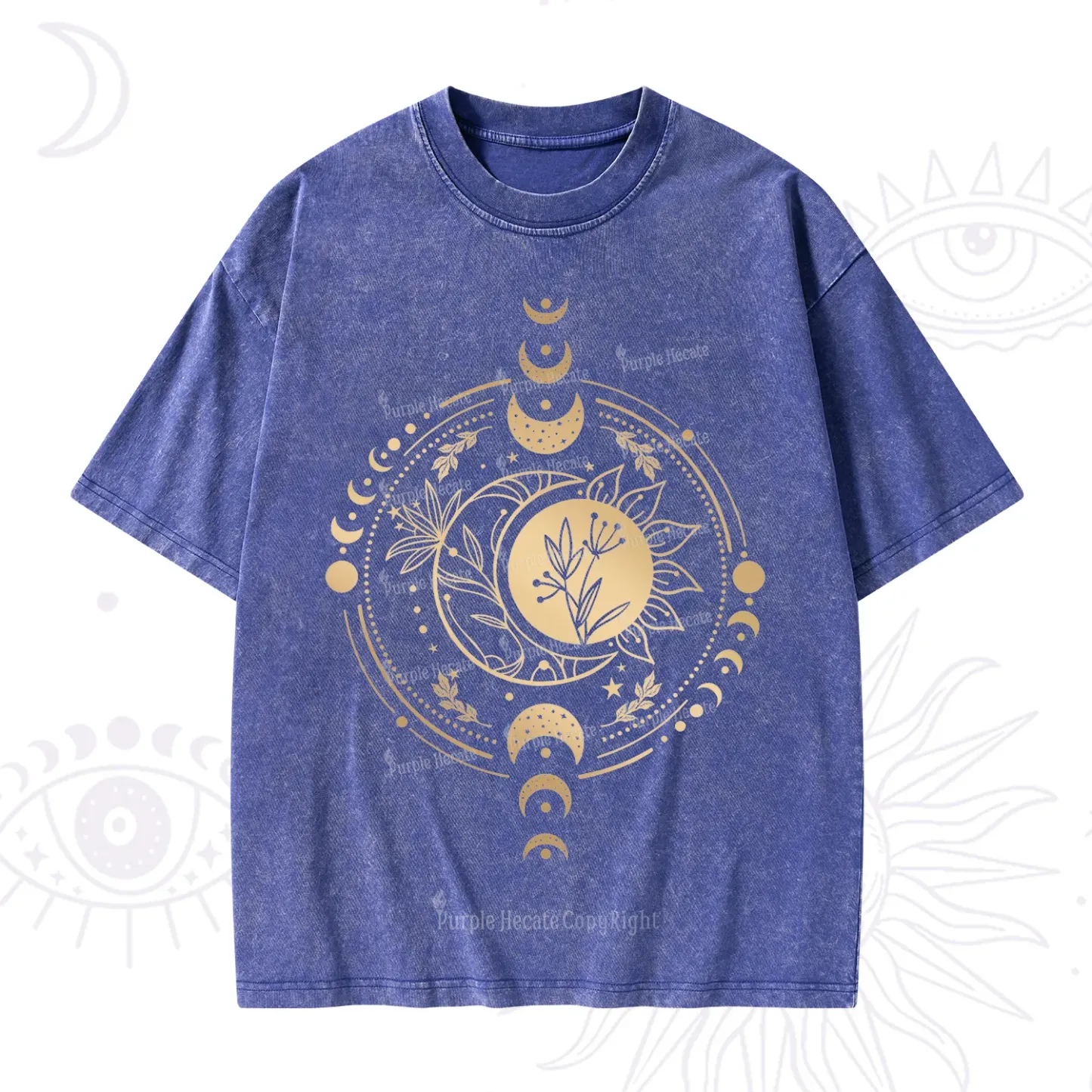 Purplehecate Mystic Moon And Sun Washed T-Shirt