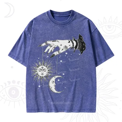 Purplehecate Witch's Sun and Moon Washed T-Shirt