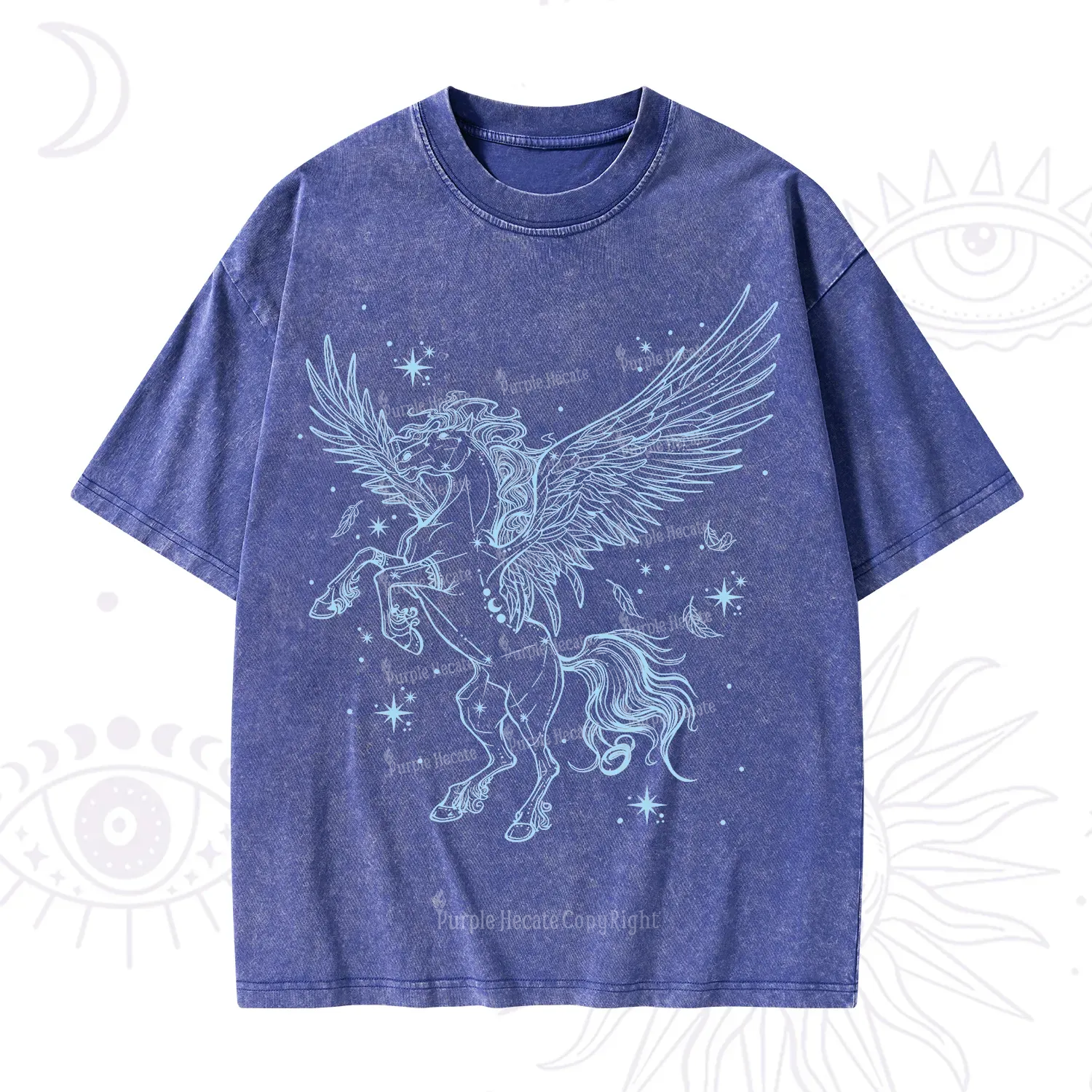 Purplehecate Celestial Pegasus Washed T-Shirt