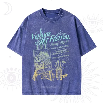 Purplehecate Starlight Court Art Show Washed T-Shirt