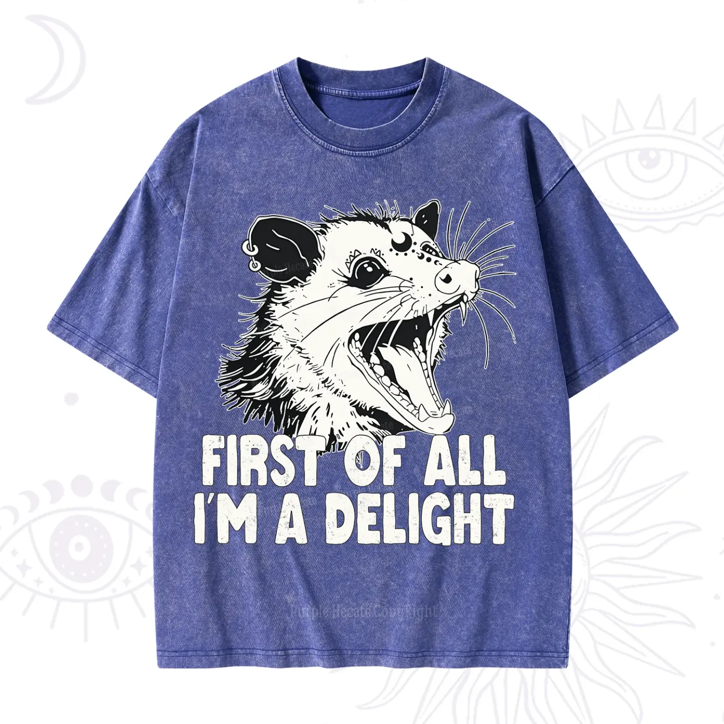 Purplehecate First Of All I'm A Delight Washed T-Shirt