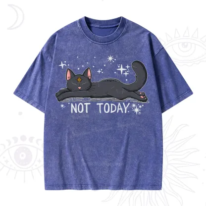 Purplehecate Not Today Cat Washed T-Shirt