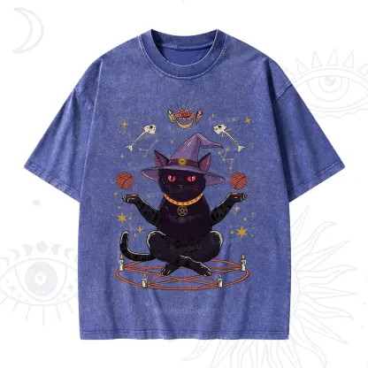 Purplehecate Meowitch Rituals Washed T-Shirt
