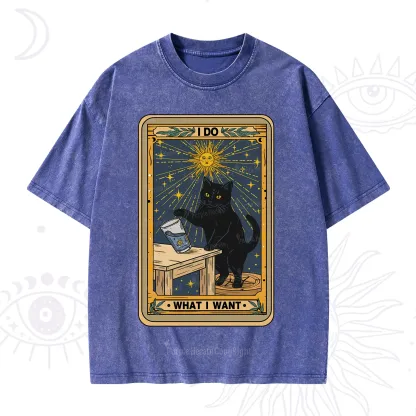 Purplehecate I Do What I Want Cats Washed T-Shirt
