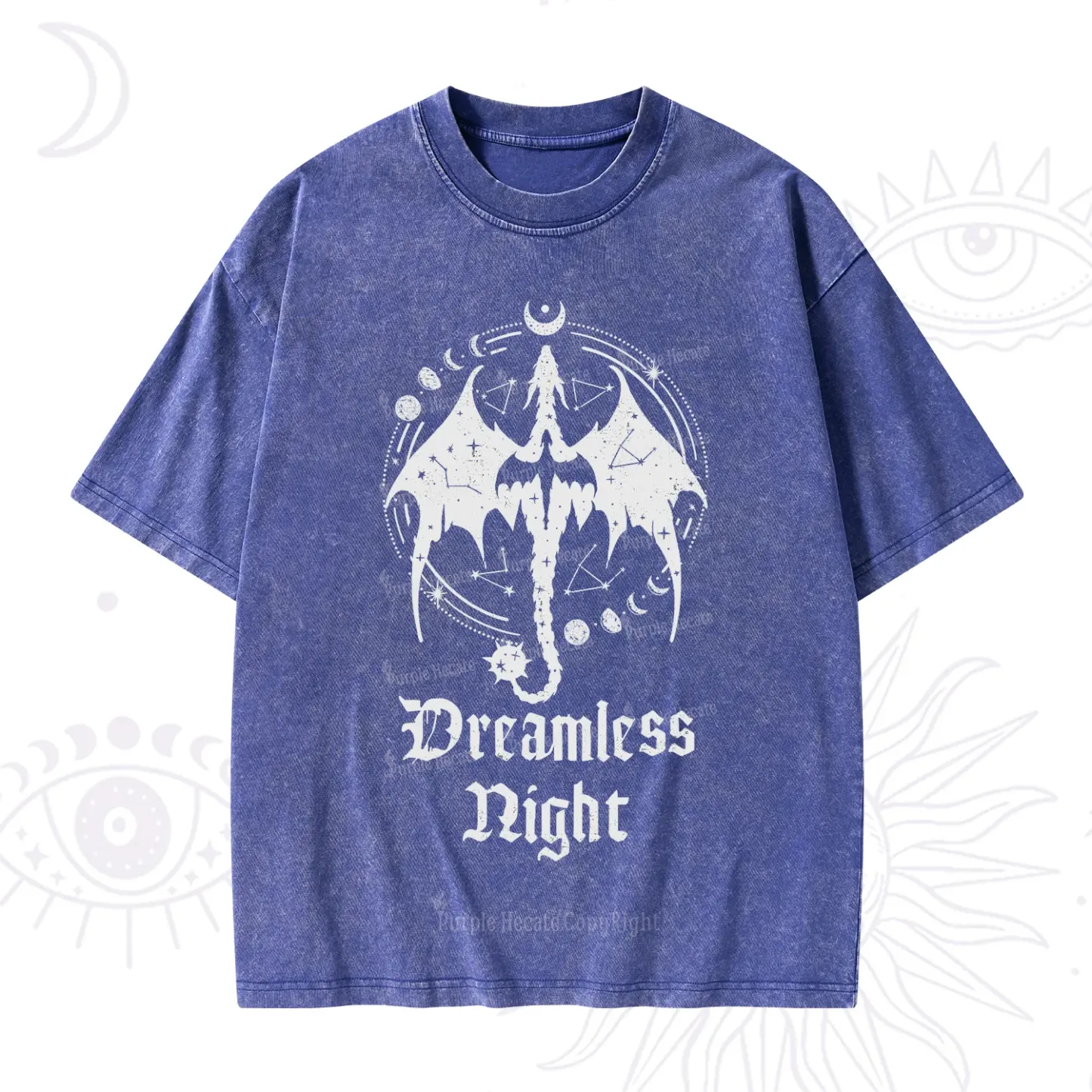 Purplehecate Dreamless Night Dragon Washed T-Shirt