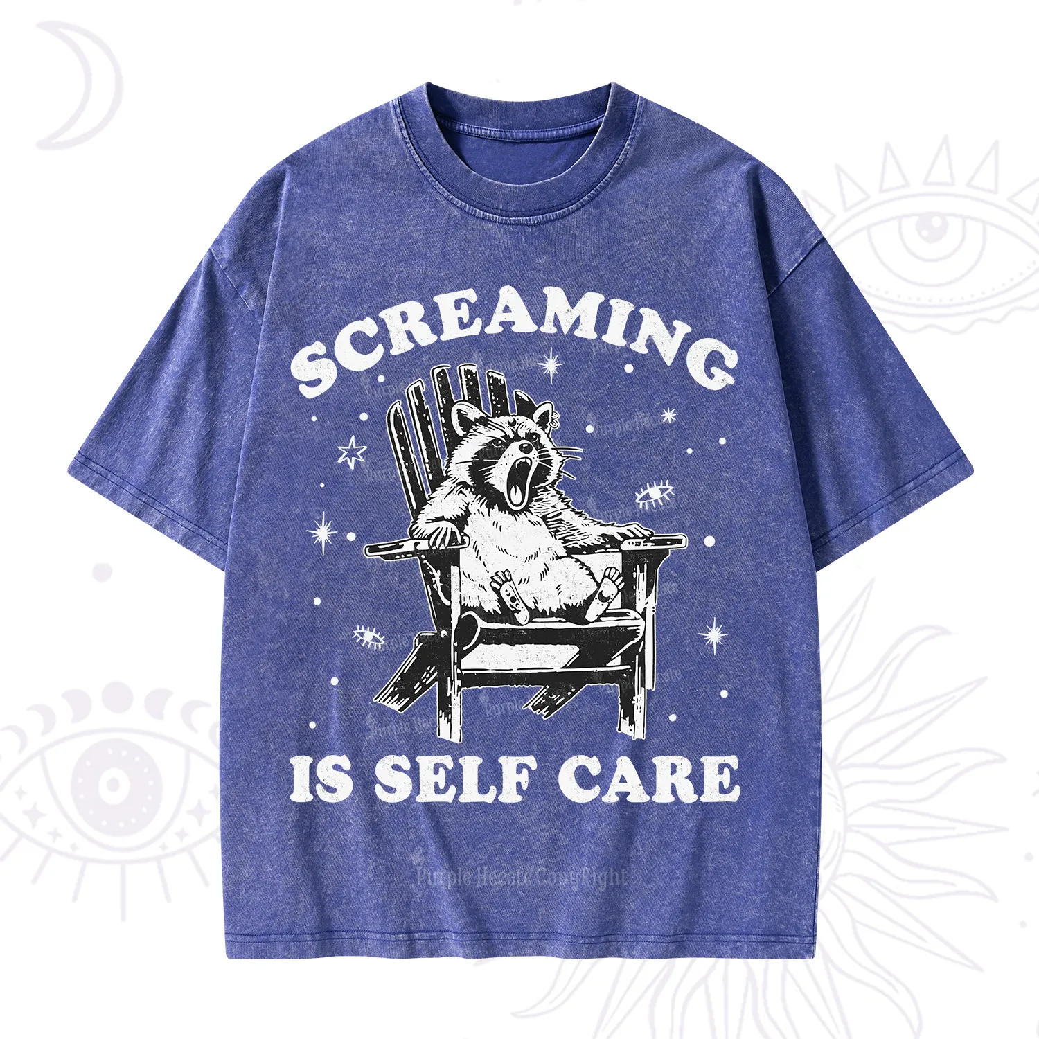 Purplehecate Screaming is Self Care Washed T-Shirt