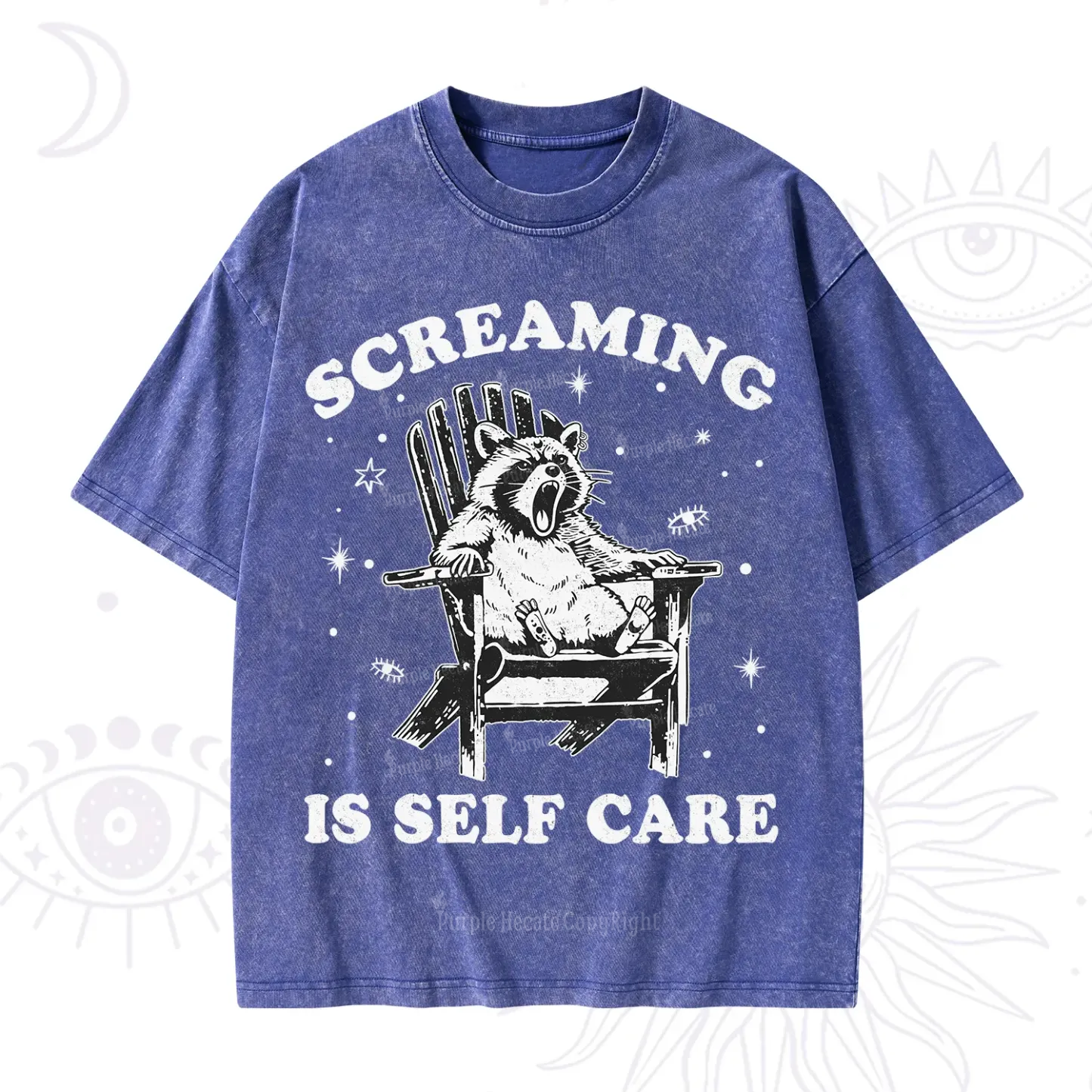 Purplehecate Screaming is Self Care Washed T-Shirt