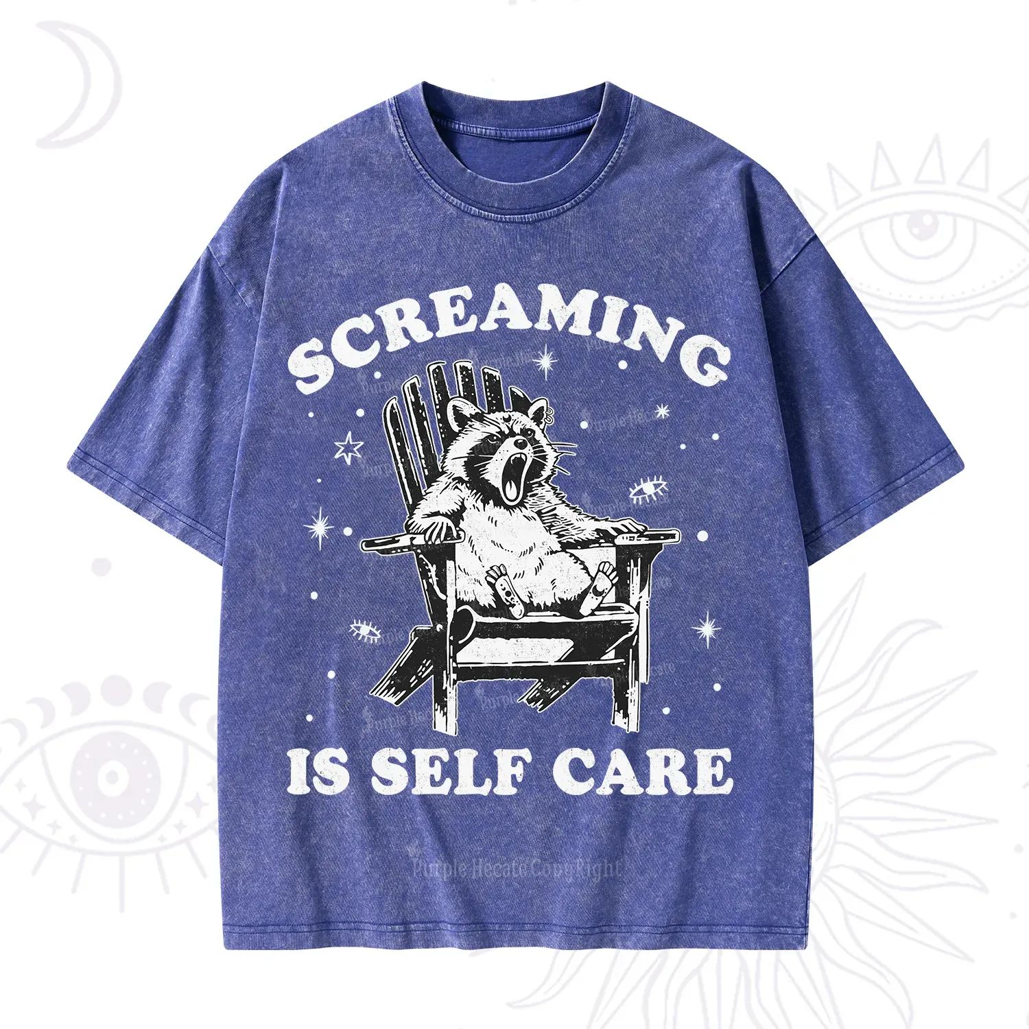 Purplehecate Screaming is Self Care Washed T-Shirt