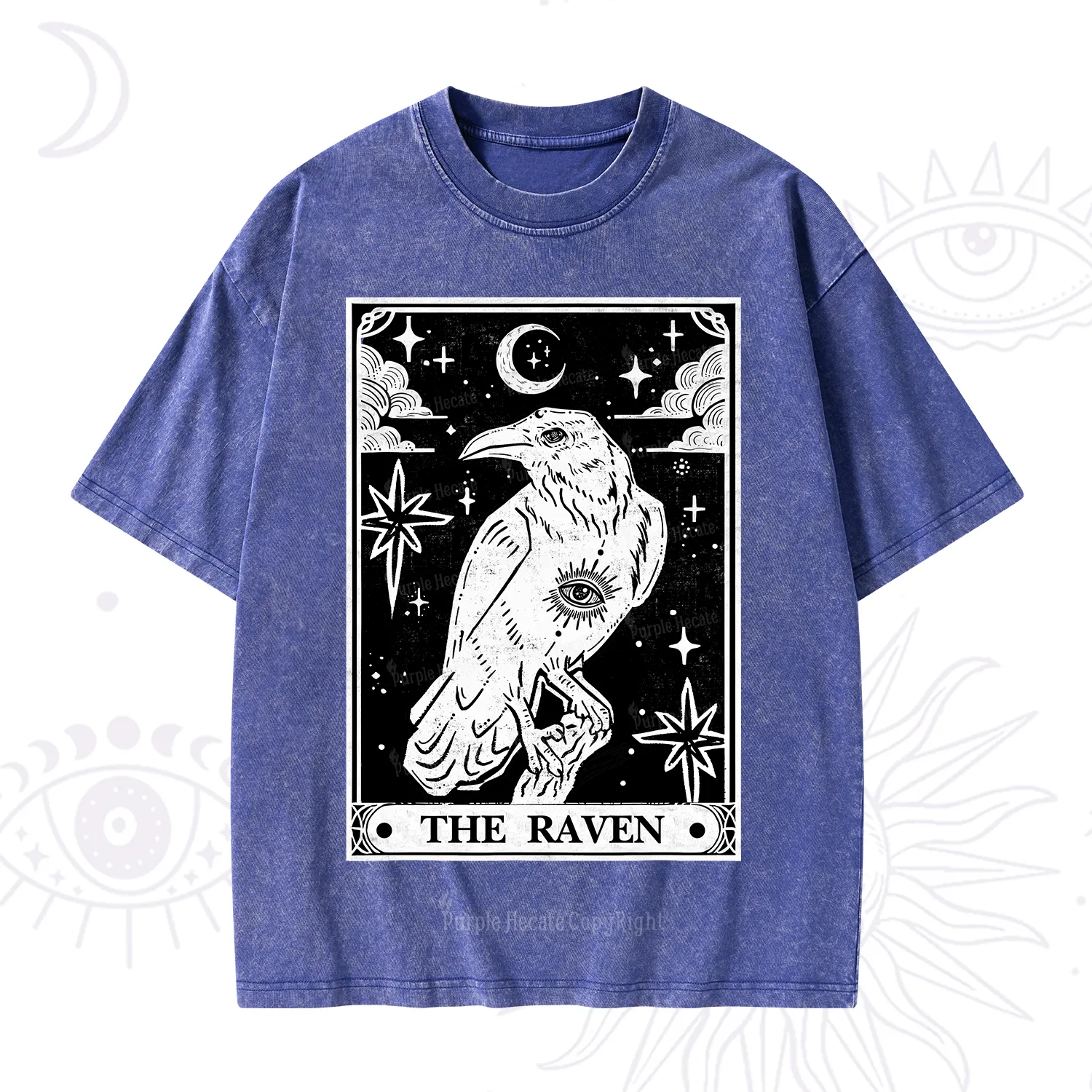 Purplehecate The Raven Tarot Washed T-Shirt