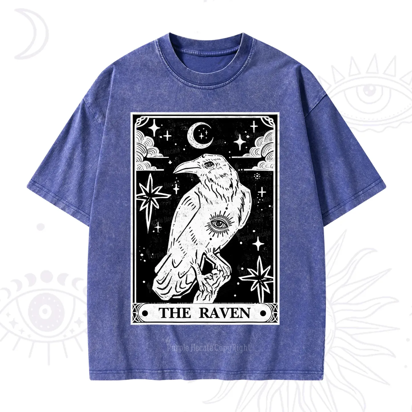 Purplehecate The Raven Tarot Washed T-Shirt