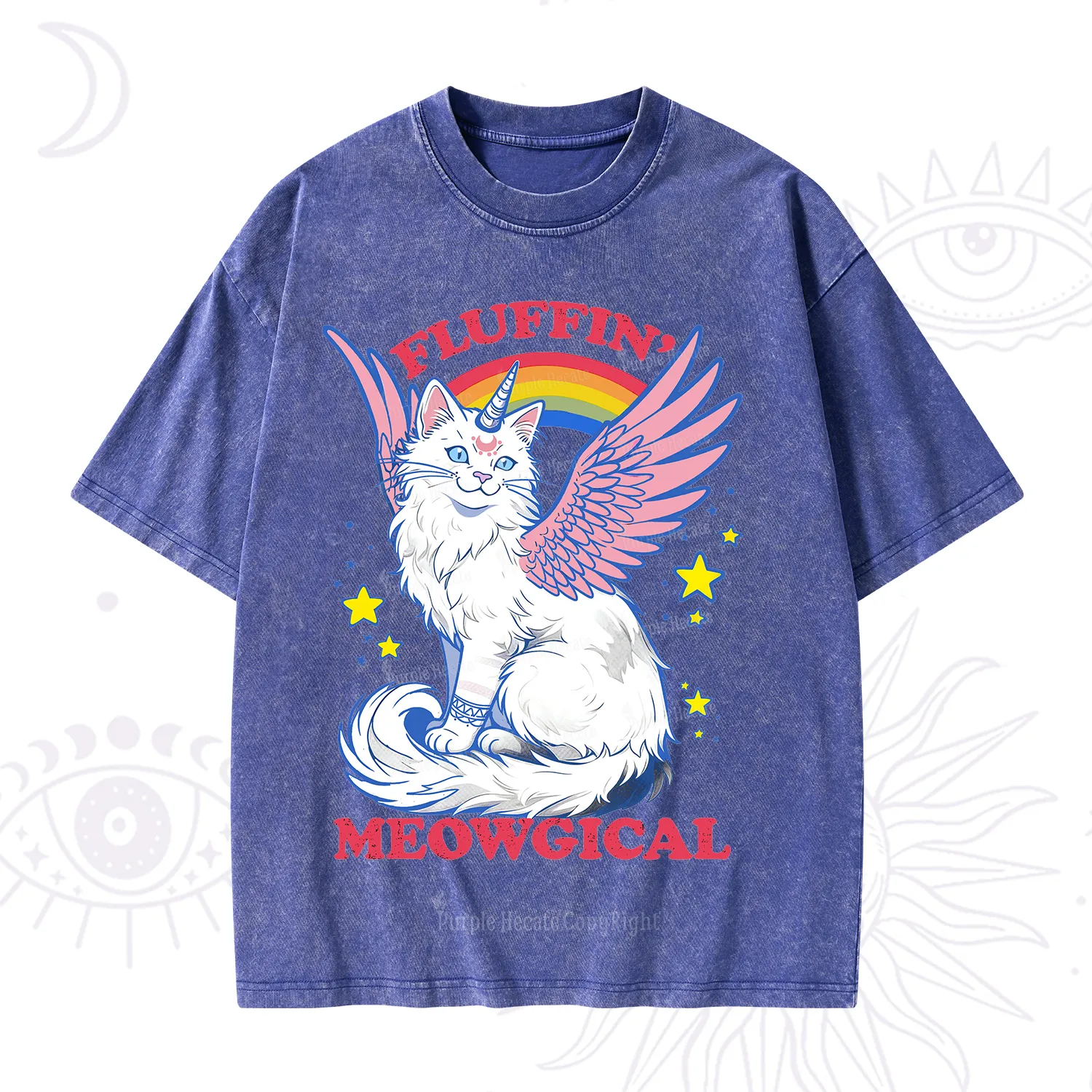 Purplehecate Fluffin Meowgical Washed T-Shirt