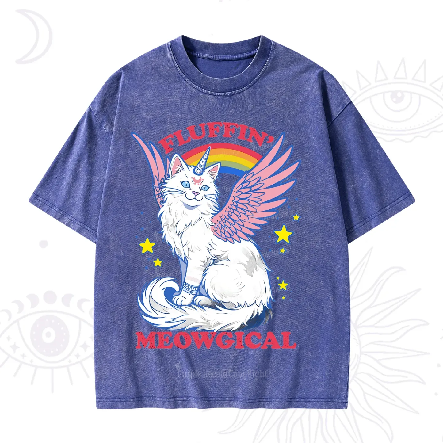 Purplehecate Fluffin Meowgical Washed T-Shirt