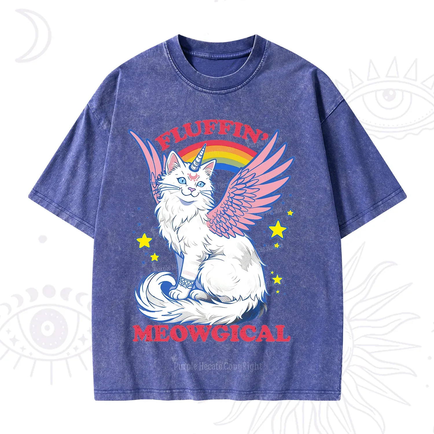 Purplehecate Fluffin Meowgical Washed T-Shirt