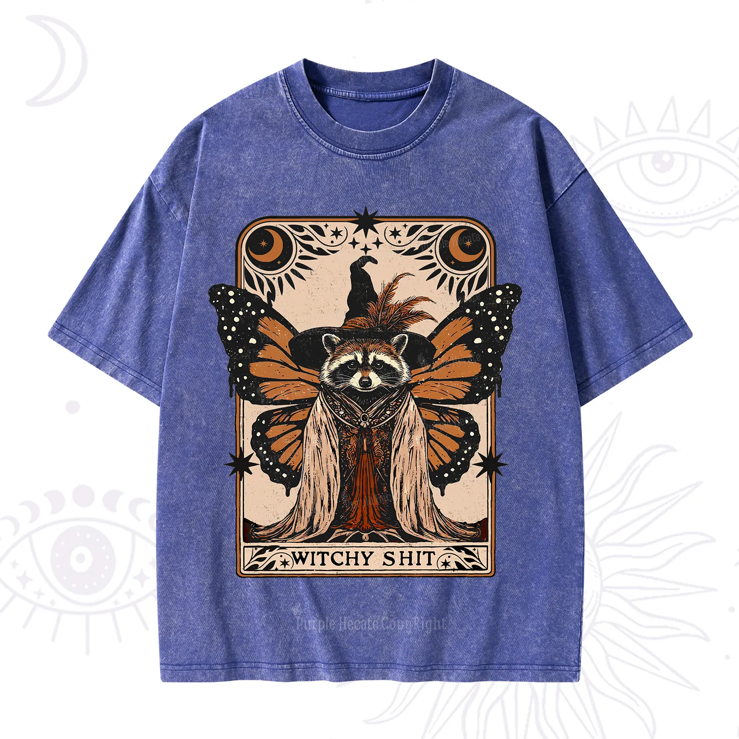 Purplehecate Witchy Shit Raccoon Washed T-Shirt