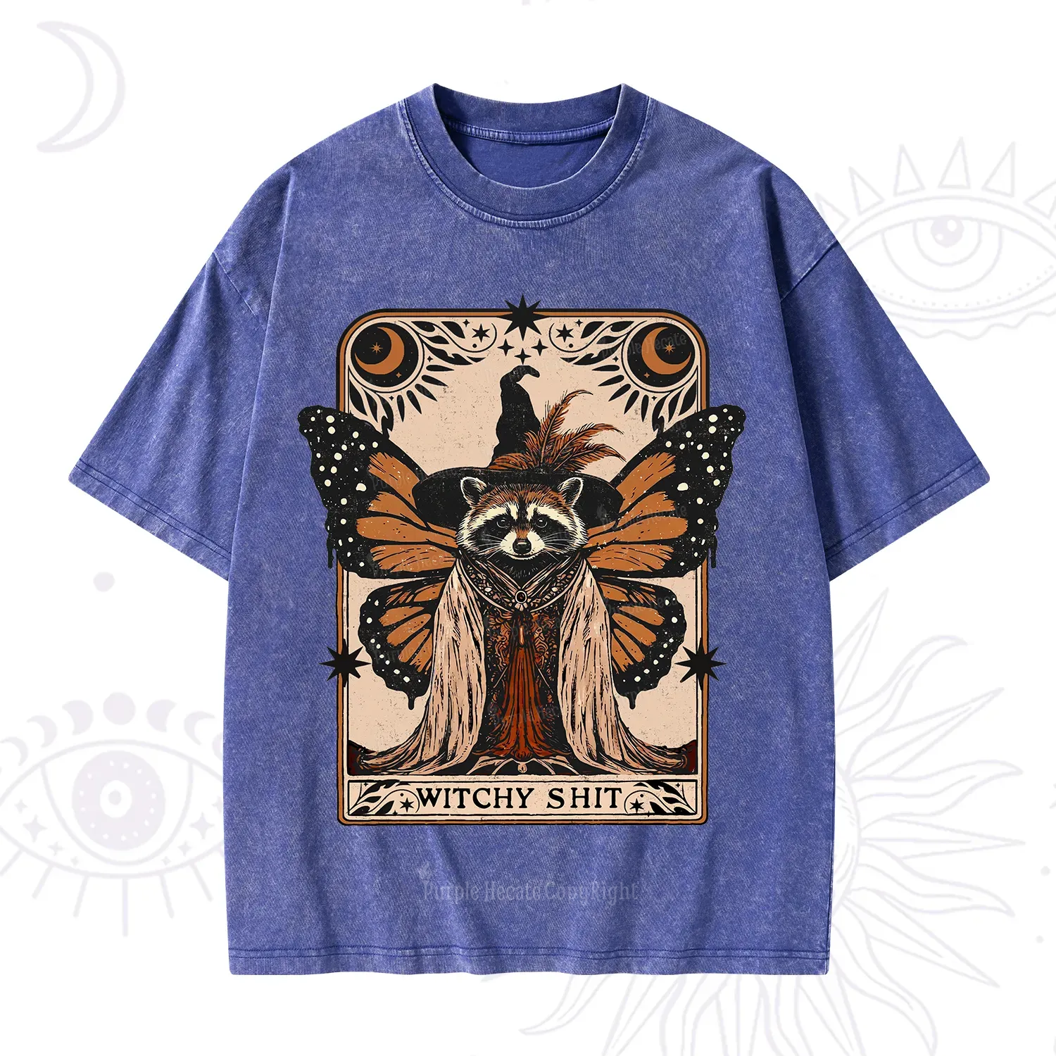 Purplehecate Witchy Shit Raccoon Washed T-Shirt